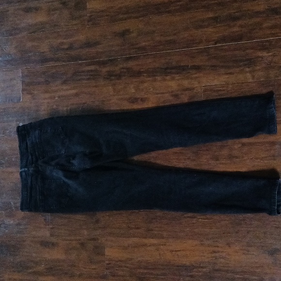 Trendy Stretch Skinny High Waisted Black Distressed Jeans Juniors Size 3 - Picture 5 of 6
